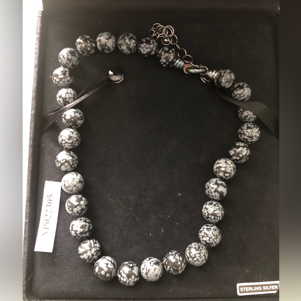 Whitney Kelly Snowflake Obsidian Necklace